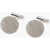 CORNELIANI Metal Cufflinks Lined With Embroidered Silk Beige
