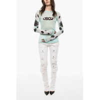 Imbracaminte Dama pagina 393 - Bluze DSQUARED2 Mesh Printed Long Sleeved Top Light Blue Femei (BM 18087022) - B-mall.ro