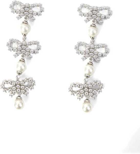 Cercei Self-Portrait Micro Bow Pearl Tiered Earrings SILVER Femei (BM 18087388) 1