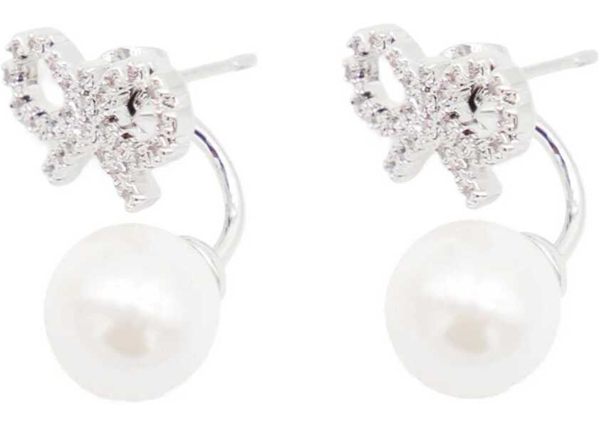 Cercei Self-Portrait Crystal Bow Pearl Earrings SILVER Femei (BM 18087391) 2