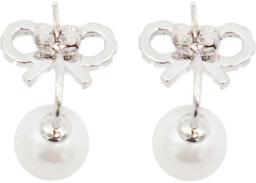 Cercei Self-Portrait Crystal Bow Pearl Earrings SILVER Femei (BM 18087391) 4