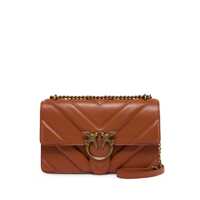 Genti de umar Pinko Brown Leather Shoulder Bag Femei