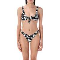 Costume de baie The Attico Zebra Print Bikini Femei