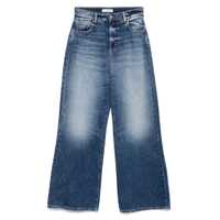 Blugi 'Debby' Blue Jeans With Wide Leg And Logo Patch On The Rear In Denim Woman Femei