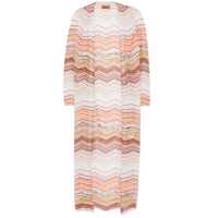Rochii Multicolor Long Dress With Decorative Sequins And Zig Zag Motif In Viscose Blend Woman Femei