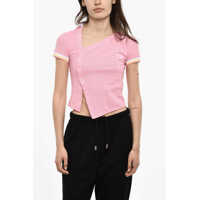 Tricouri Polo Cropped Asimmetrical Cut Polo Femei