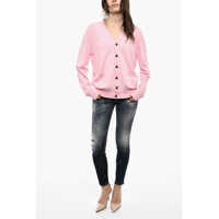 Imbracaminte Dama pagina 393 - Cardigane DSQUARED2 Lightweight Cotton Cardigan With Double Breast Pockets Pink Femei (BM 18090475) - B-mall.ro