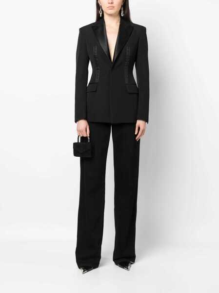 Sacouri DSQUARED2 Virgin Wool 1 Buttons Blazer With Silk Details Black Femei (BM 18090478) 2
