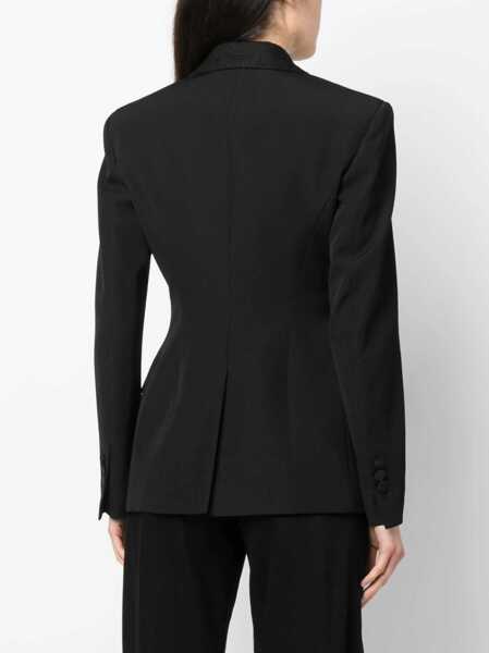 Sacouri DSQUARED2 Virgin Wool 1 Buttons Blazer With Silk Details Black Femei (BM 18090478) 4