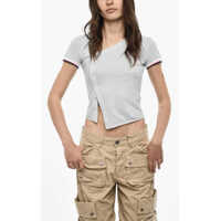 Tricouri Polo Cropped Asimmetrical Cut Polo Femei
