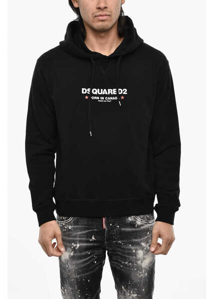 Bluze de trening DSQUARED2 Cotton Hoodie With Print Black Barbati (BM 18090484) 1