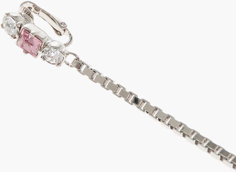 Cercei DSQUARED2 Long Single Clip-On Earring Embellished With Rhinestones Silver Femei (BM 18090502) 3