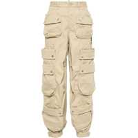 Pantaloni casual Distressed Cargo Pants With Logo Buttons Femei