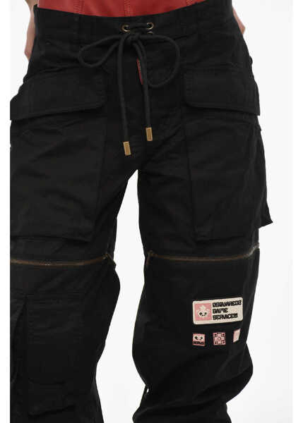 Pantaloni casual DSQUARED2 Cotton Casual Pants With Zip Details Black Femei (BM 18090511) 3