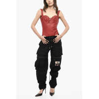 Pantaloni DSQUARED2 Dama - Pantaloni casual DSQUARED2 Cotton Casual Pants With Zip Details Black Femei (BM 18090511) - B-mall.ro