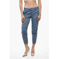 Pantaloni casual Distressed Effect Cotton Pants Femei