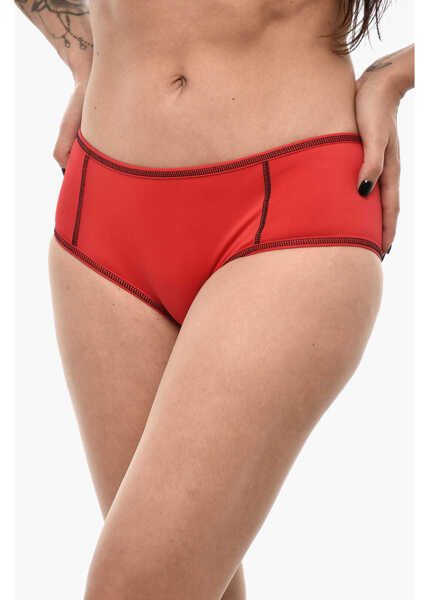 Bikini DSQUARED2 Nylon Bikini Bottom With Gothic Print Red Femei (BM 18090547) 3
