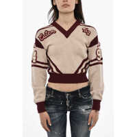 Pulovere V-Neck Sweater With Contrasting Trims Femei