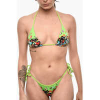 Sutiene Printed Triangle Bikini Top Femei