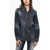 DSQUARED2 Rhinestone Denim Shirt With Snap Buttons Blue