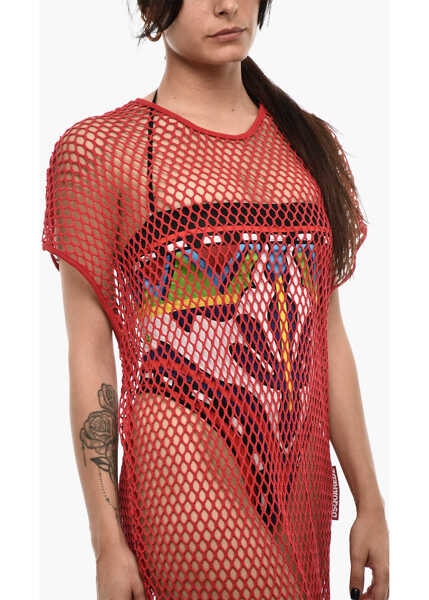 Costume de baie intregi DSQUARED2 Openwork Maxi Beach Cover-Up Dress Red Femei (BM 18090724) 3