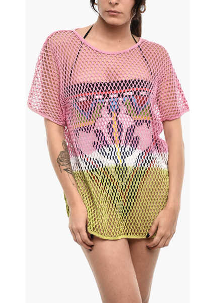 Costume de baie intregi DSQUARED2 Gradient Effect Openwork Beach Cover-Up Dress Pink Femei (BM 18090736) 1