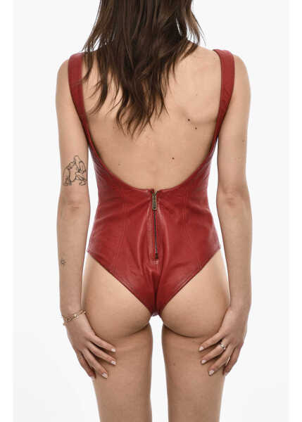 Bluze DSQUARED2 Leather Body With Logo Button Red Femei (BM 18090763) 2