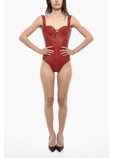 Bluze DSQUARED2 Leather Body With Logo Button Red Femei (BM 18090763) 4