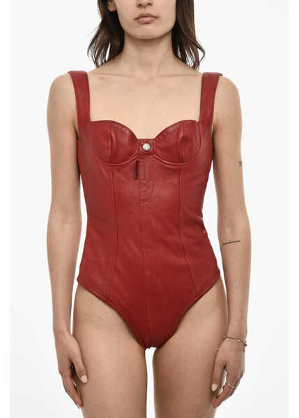 Bluze DSQUARED2 Leather Body With Logo Button Red Femei (BM 18090763) 1