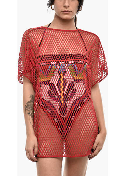 Costume de baie intregi DSQUARED2 Solid Color Openwork Beach Cover-Up Dress Red Femei (BM 18090808) 1