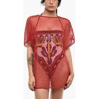Costume de baie intregi Solid Color Openwork Beach Cover-Up Dress Femei