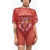 DSQUARED2 Solid Color Openwork Beach Cover-Up Dress Red