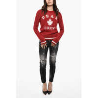 Imbracaminte Dama pagina 637 - Pulovere DSQUARED2 Wool Blend Crew-Neck Sweater With Embroidery Black Femei (BM 18090814) - B-mall.ro