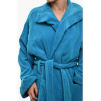 Halate de baie Dama - Halate de baie DSQUARED2 Cotton Terry Beach Bathrobe With Embroidery Blue Femei (BM 18091123) - B-mall.ro