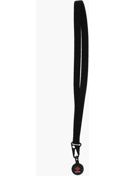 Coliere DSQUARED2 Ribbon Necklace With Silicone Airtag Pendant Black Barbati (BM 18091138) 1