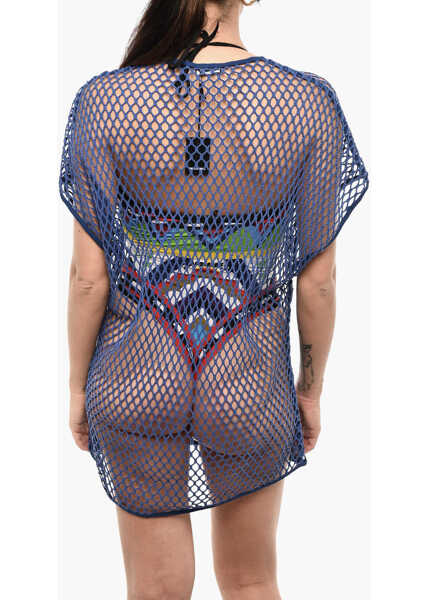 Costume de baie intregi DSQUARED2 Solid Color Openwork Beach Cover-Up Dress Blue Femei (BM 18091150) 2