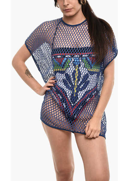 Costume de baie intregi DSQUARED2 Solid Color Openwork Beach Cover-Up Dress Blue Femei (BM 18091150) 1