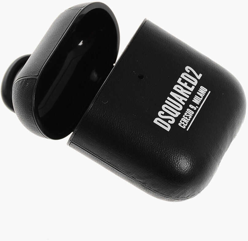 Huse mobil & tablete DSQUARED2 Solid-Color Airpods Case With Contrast Logo Black Barbati (BM 18091162) 3