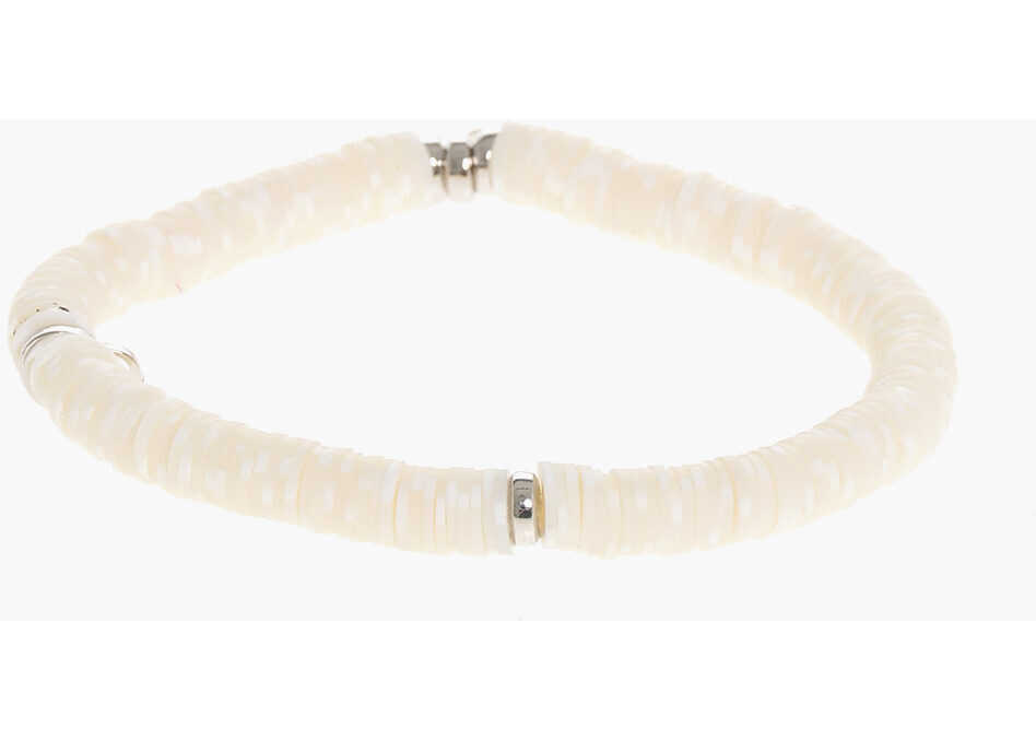 Bratari DSQUARED2 Beaded Anklet With Silver-Tone D2 Logo White Femei (BM 18091165) 1