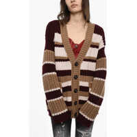 Cardigane Color Block Maxi Cardigan With Double Pockets Femei
