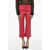 DSQUARED2 Cuffed Hem Leather Pants Red