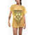 DSQUARED2 Solid Color Openwork Beach Cover-Up Dress Yellow