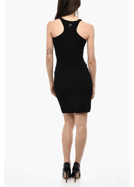 Rochii scurte DSQUARED2 Solid Color Bodycon Dress With Cut Out Details Black Femei (BM 18091342) 2