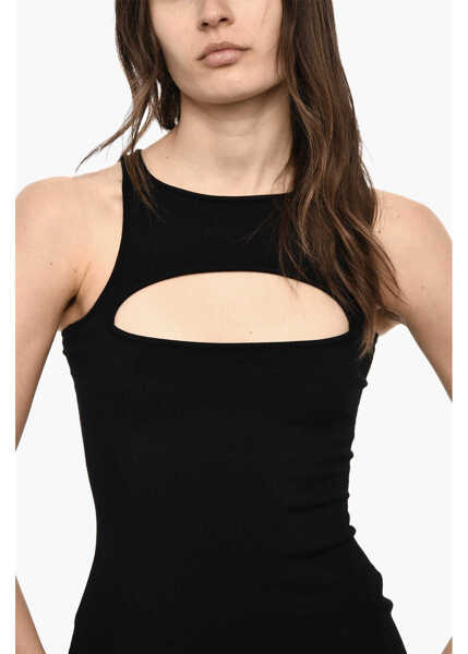Rochii scurte DSQUARED2 Solid Color Bodycon Dress With Cut Out Details Black Femei (BM 18091342) 4