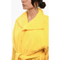 Halate de baie Dama - Halate de baie DSQUARED2 Cotton Terry Beach Bathrobe With Embroidery Yellow Femei (BM 18091372) - B-mall.ro