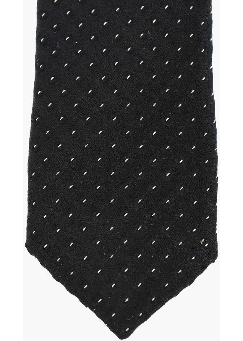 Cravate CORNELIANI Cc Collection Jacquard Silk Slim Tie Black Barbati (BM 18091378) 2