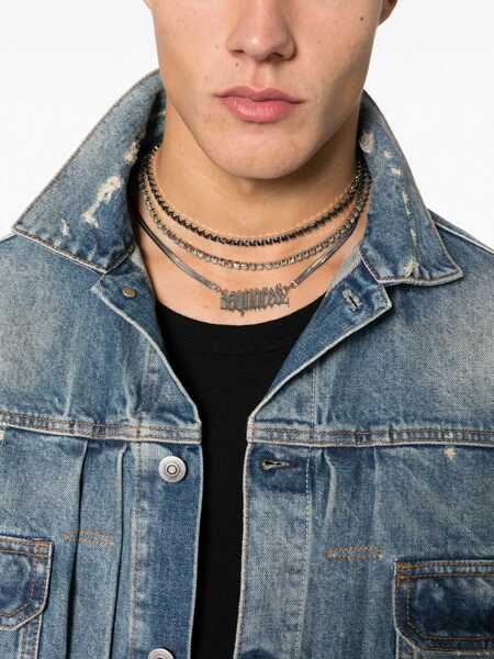 Coliere DSQUARED2 Metal Gothic Necklace With Rhinestone Embellishment Silver Barbati (BM 18091381) 2