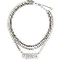 Coliere Metal Gothic Necklace With Rhinestone Embellishment Barbati