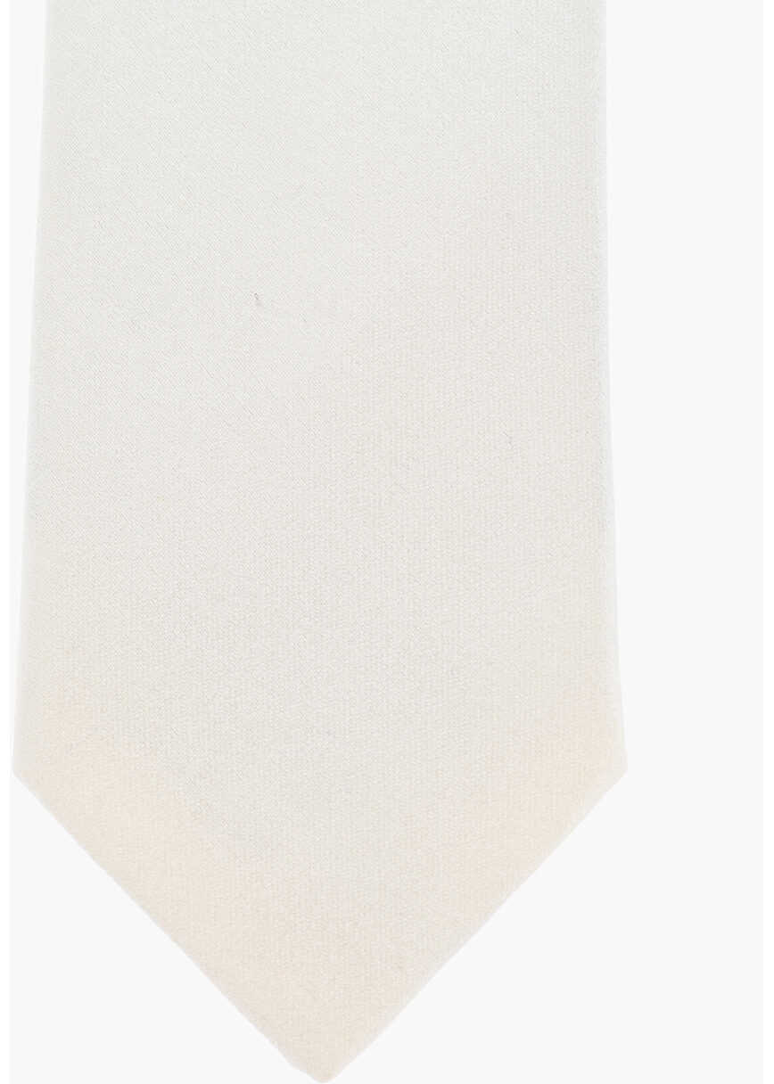 Cravate CORNELIANI Cc Collection Silk Satin Slim Tie White Barbati (BM 18091384) 2