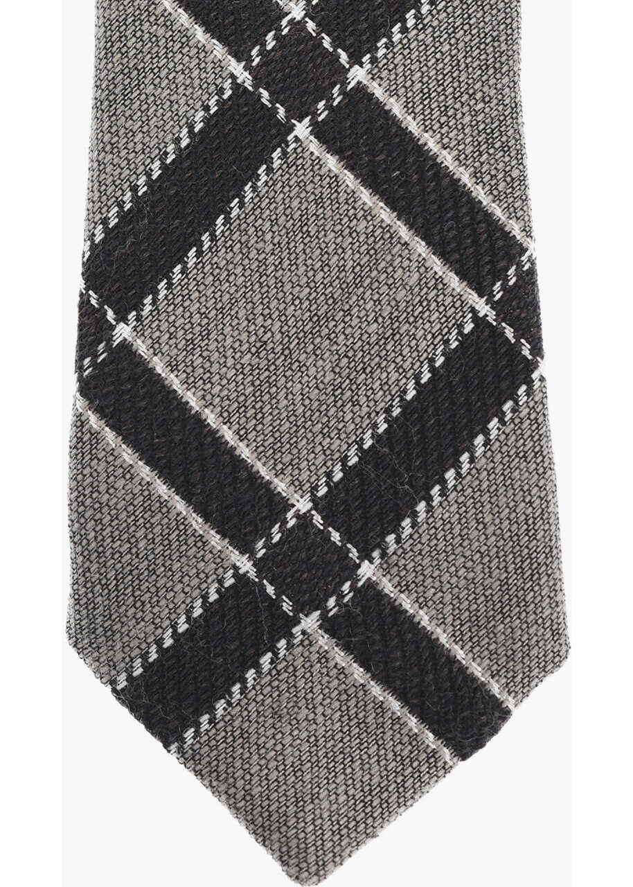 Cravate CORNELIANI Diamond Patterned Wool Blend Tie Brown Barbati (BM 18091417) 2